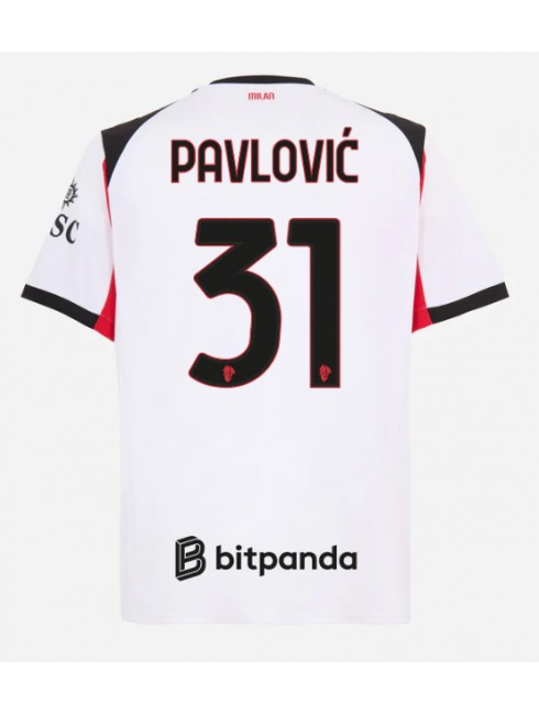 AC Milan Strahinja Pavlovic #31 Auswärtstrikot 2025-26 Kurzarm AC Milan Strahinja Pavlovic #31 Auswärtstrikot 2025-26 Kurzarm